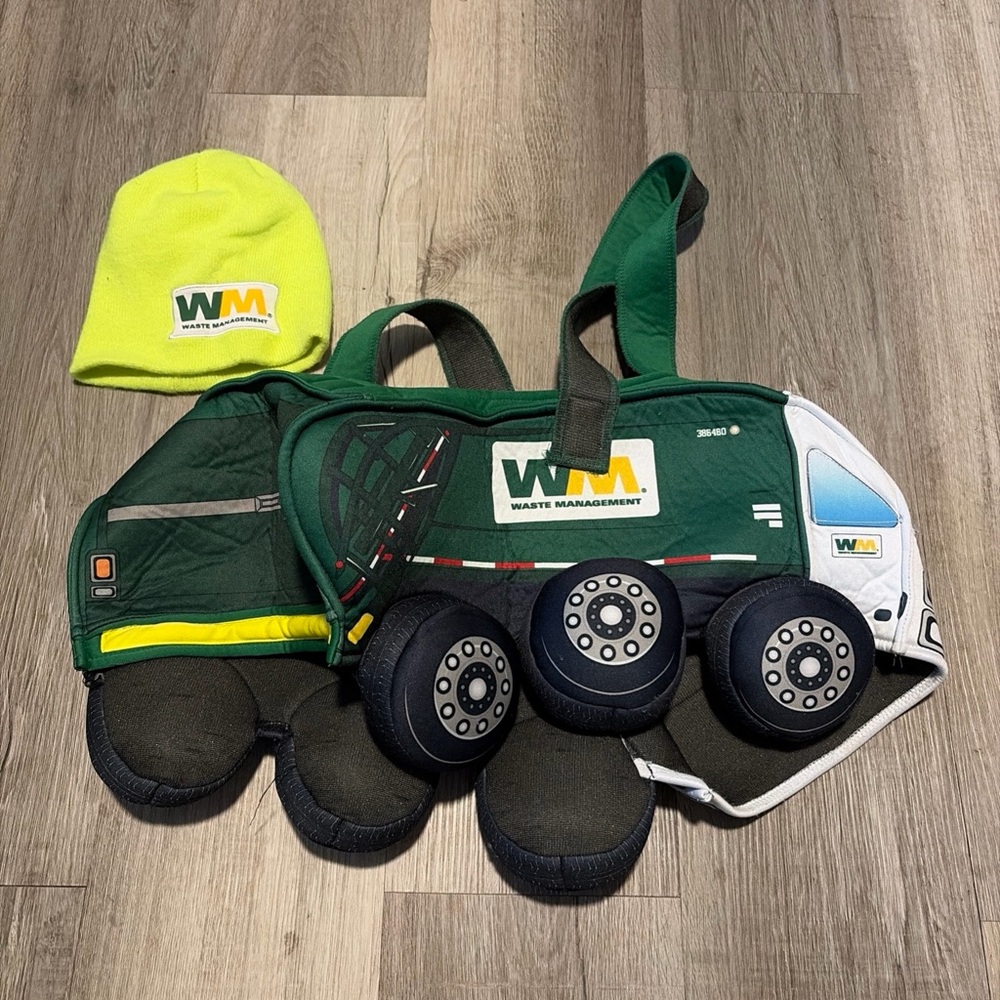 Spirit Green Yellow White Waste Management Truck Kids Costume